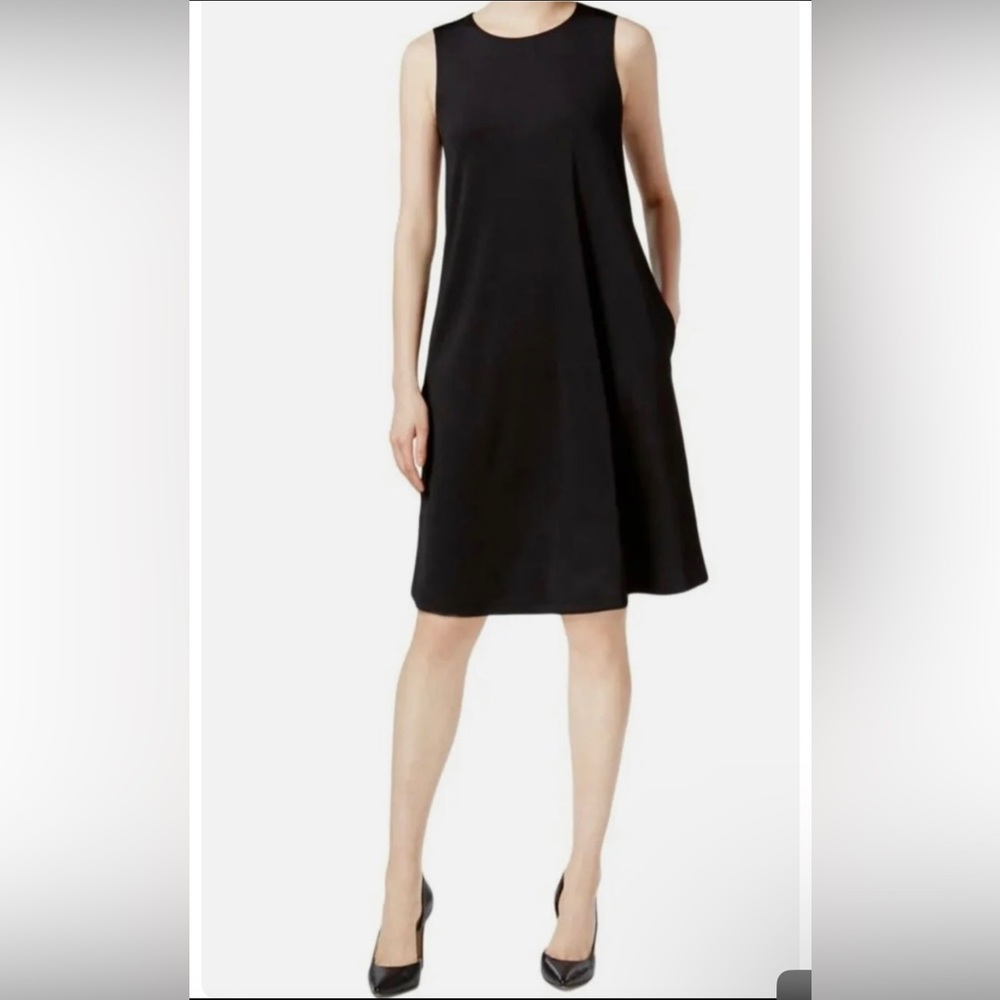 Kasper black midi slip dress
